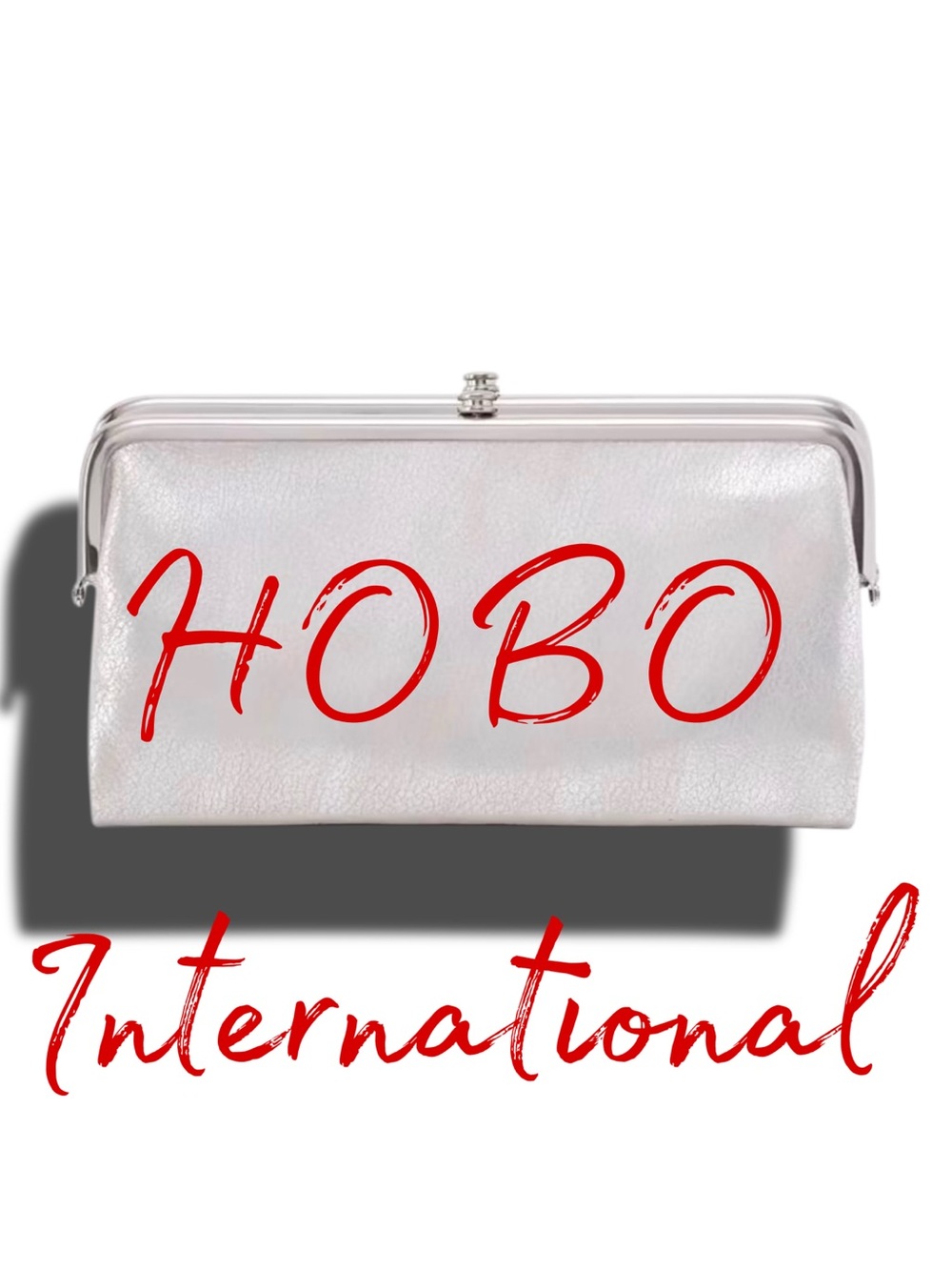 HOBO Silver Metallic Frame Clutch